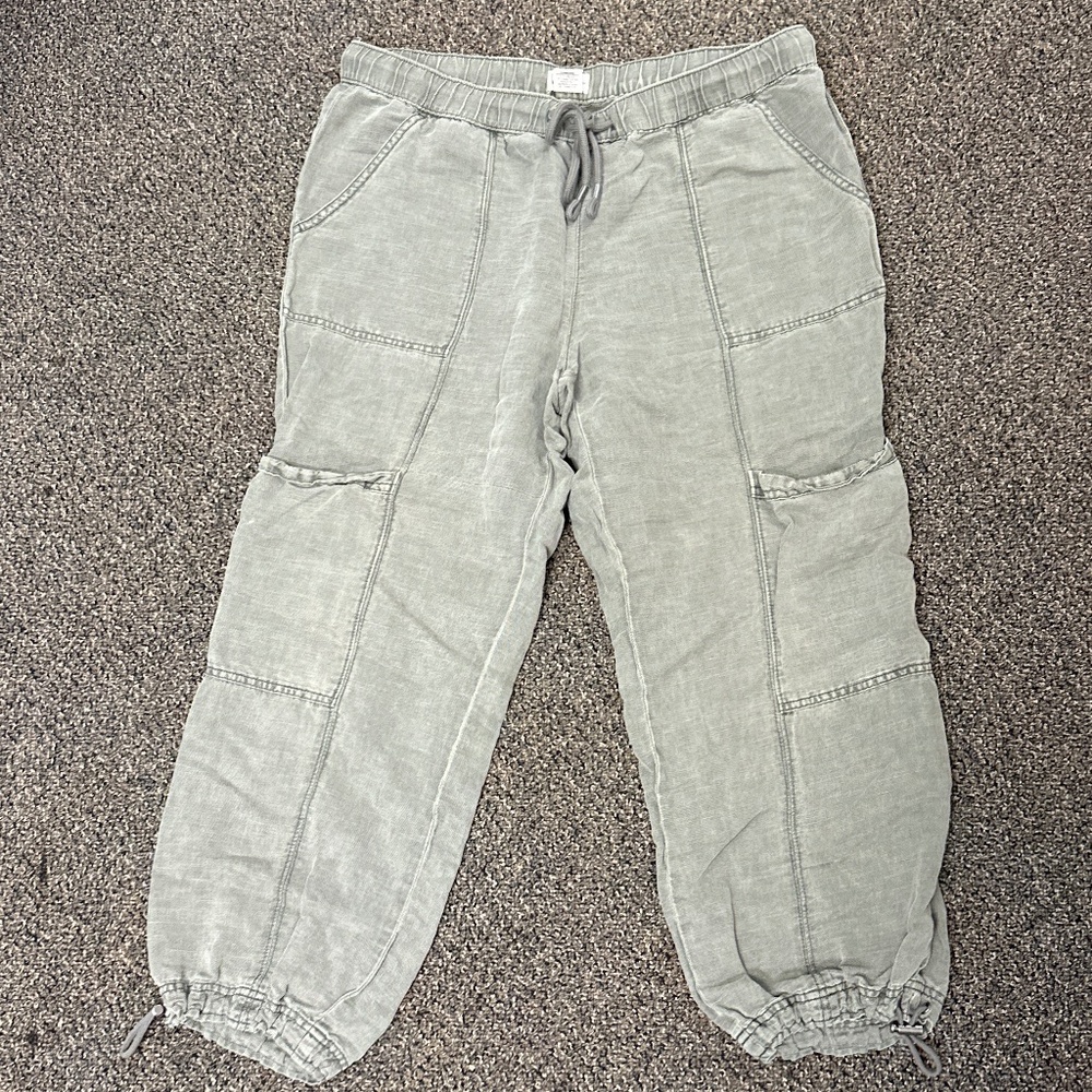 Nicole Miller linen blend cargo pants - Sz L